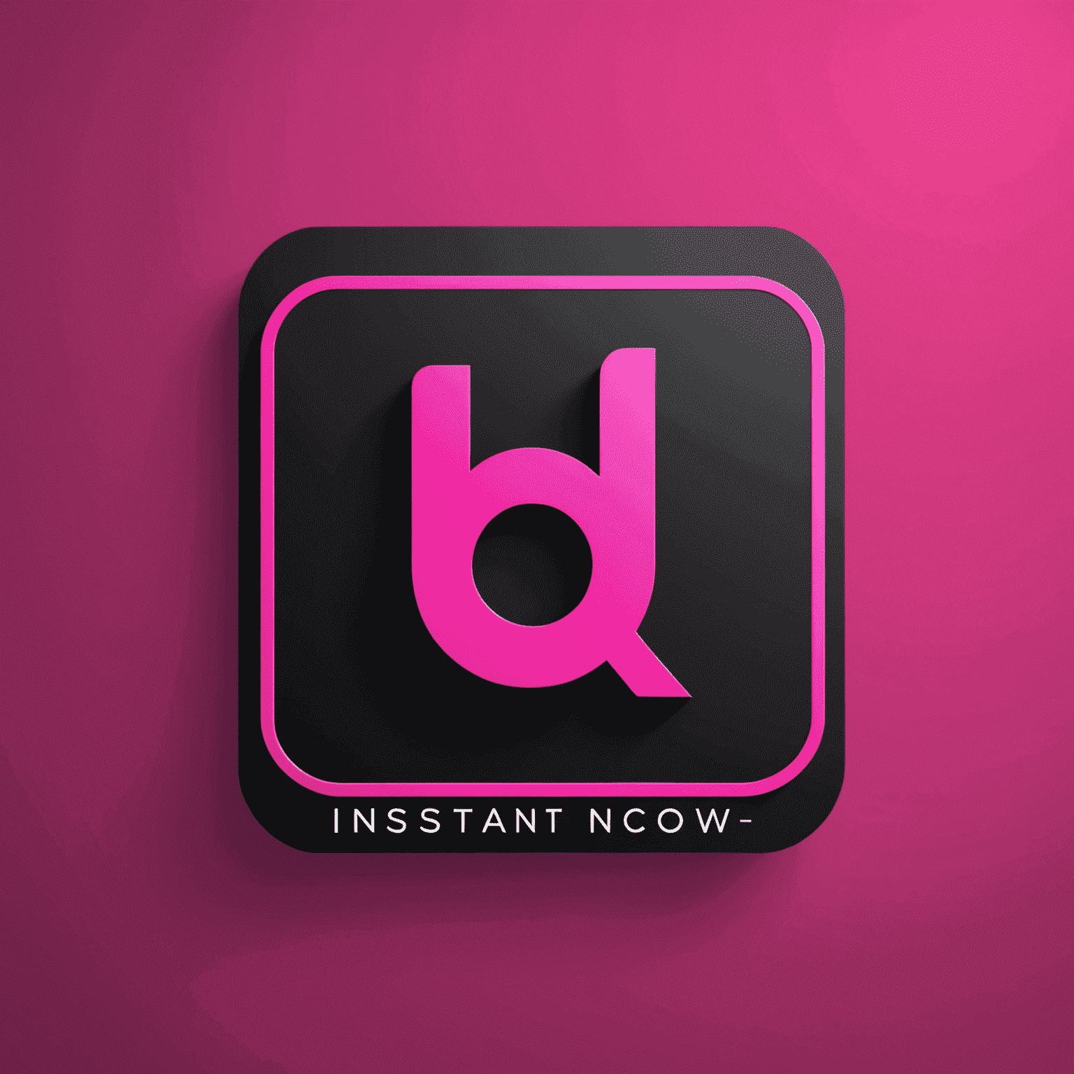 InstantServiceNow logo - A vibrant neon pink logo with sleek, modern typography