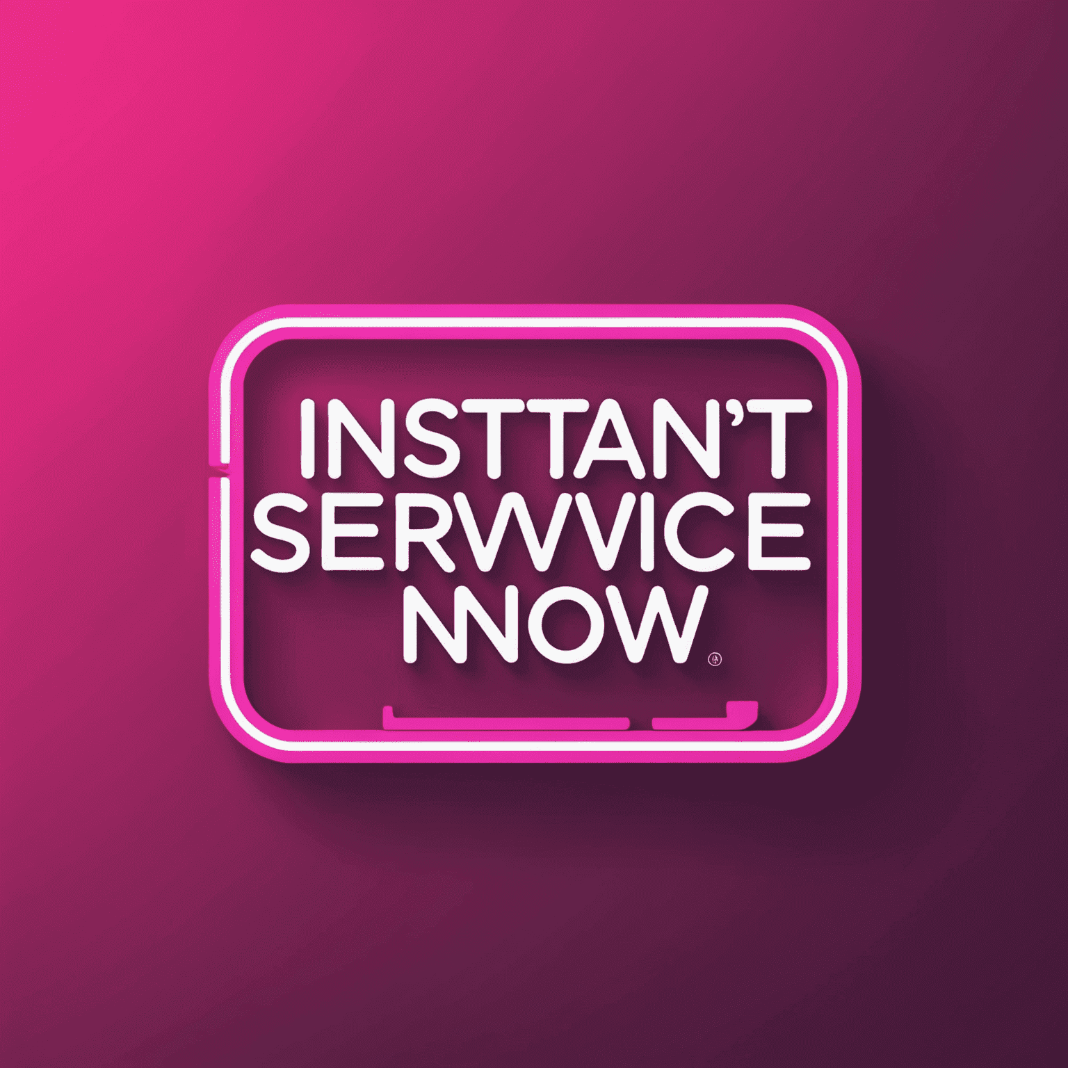 InstantServiceNow logo - A vibrant neon pink logo with sleek, modern typography