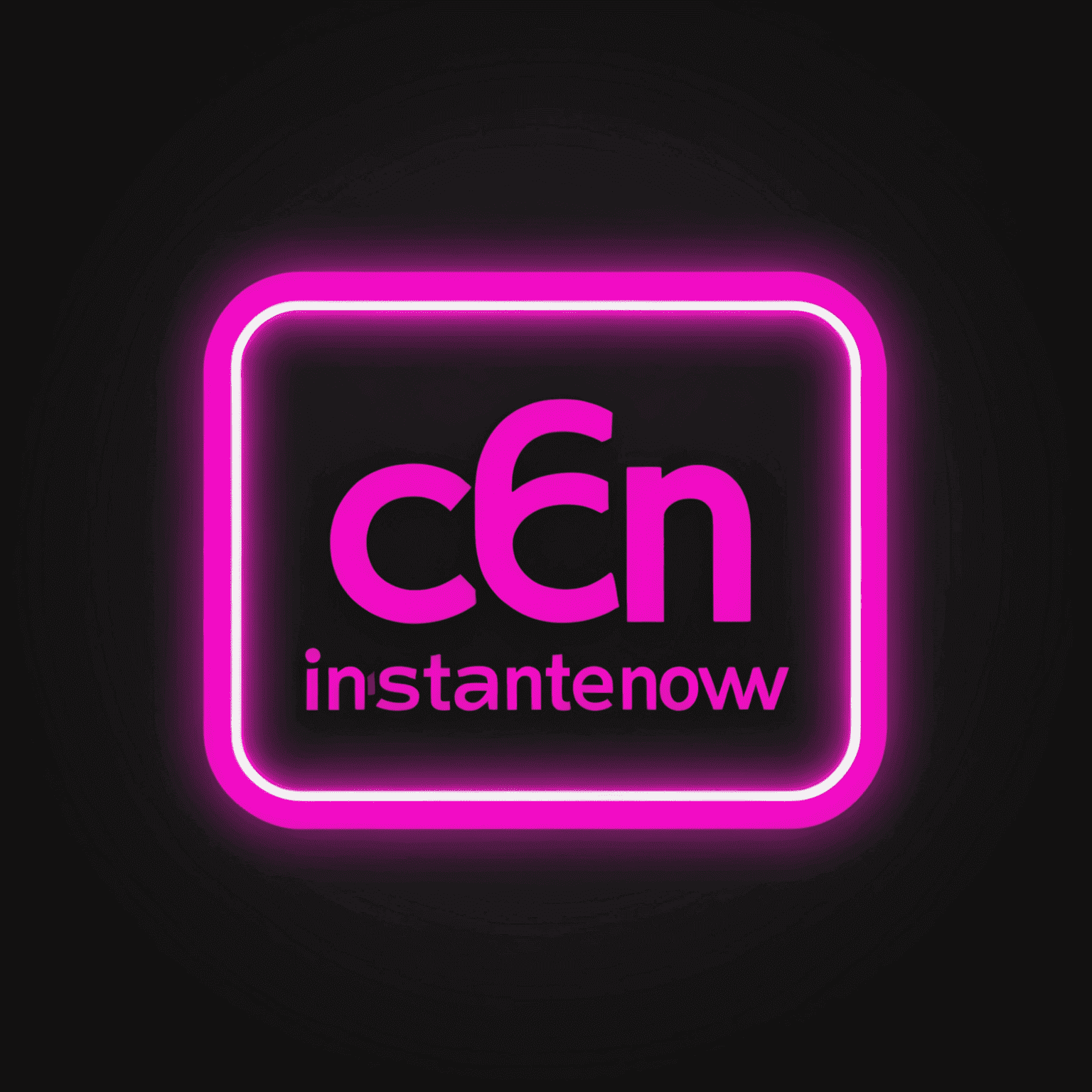 InstantServiceNow logo - A vibrant neon pink logo with sleek, modern typography
