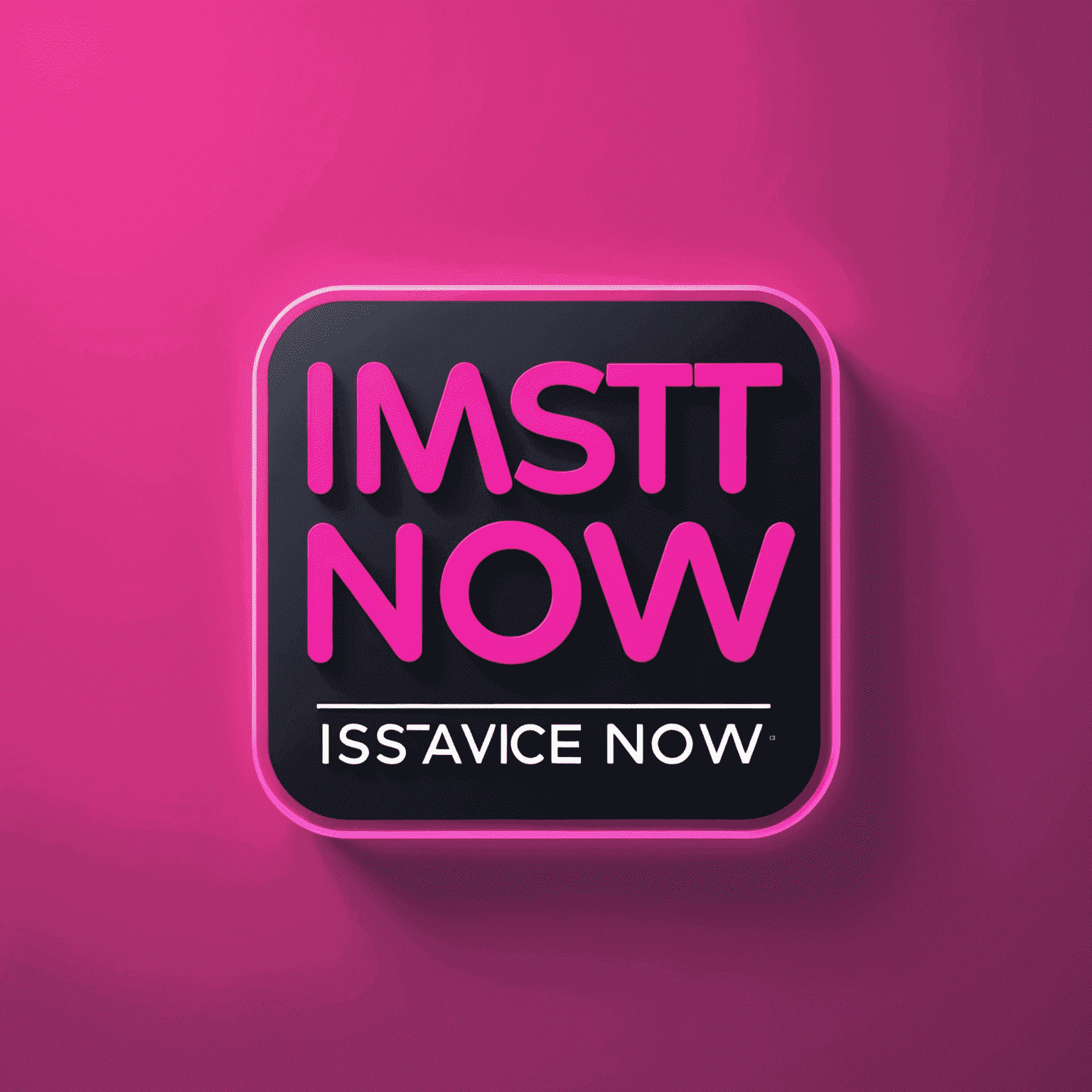 InstantServiceNow logo - A vibrant neon pink logo with sleek, modern typography