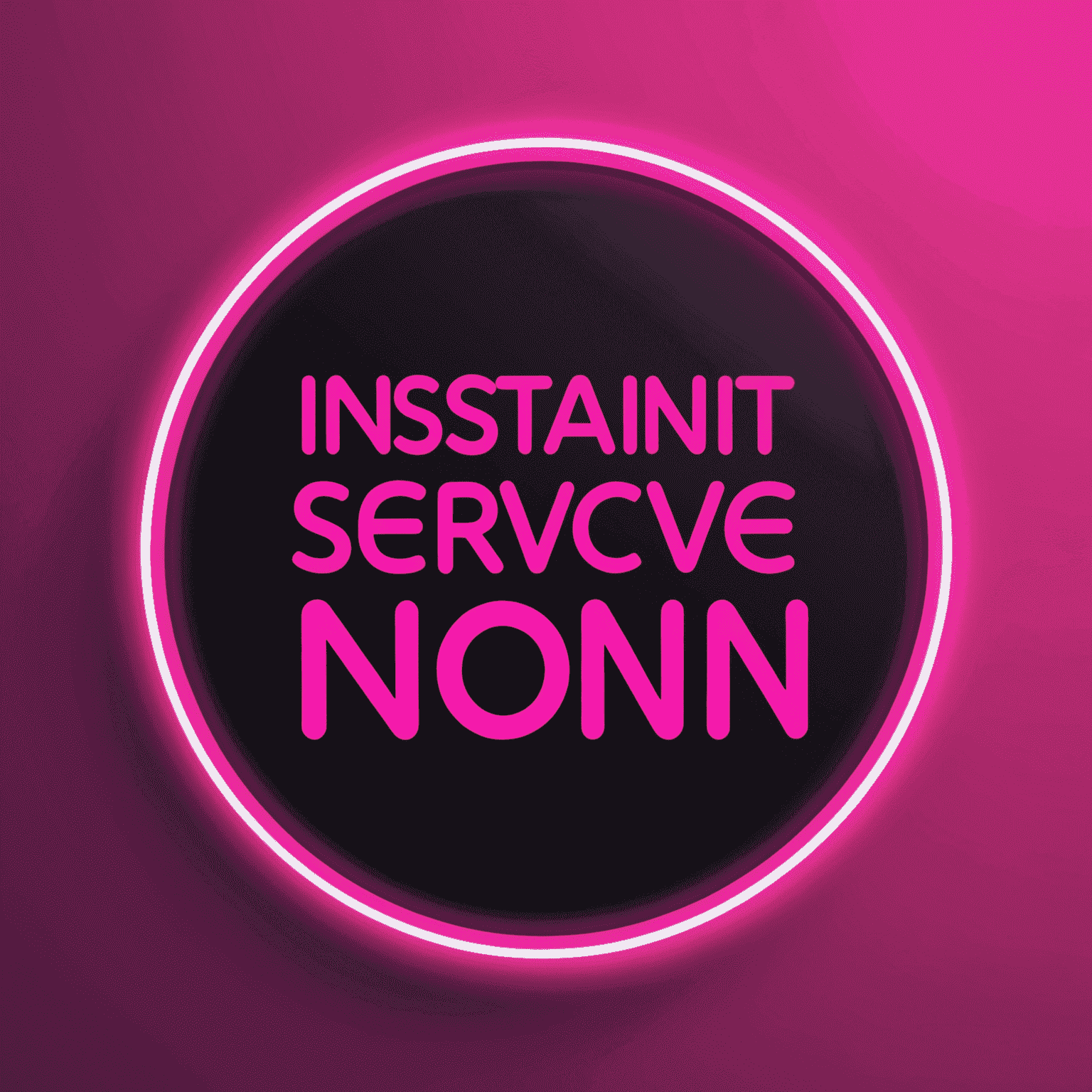 InstantServiceNow logo - A vibrant neon pink logo with sleek, modern typography