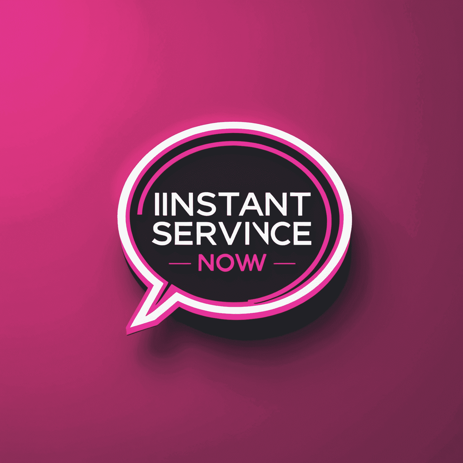 InstantServiceNow logo - A vibrant neon pink logo with sleek, modern typography